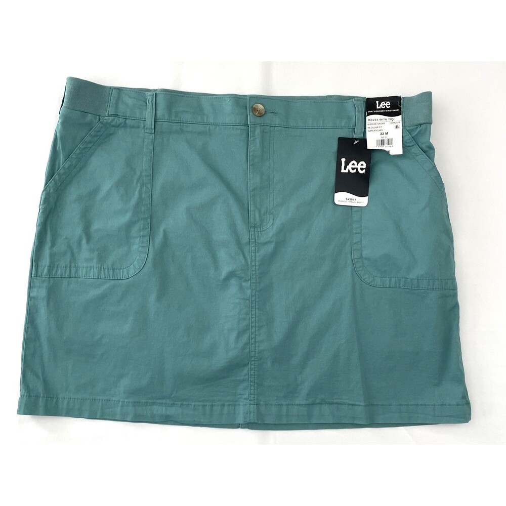 NWTI Lee Mid Rise Skort Regular Fit Waterscape Blue Green Women Size 22M-mpv